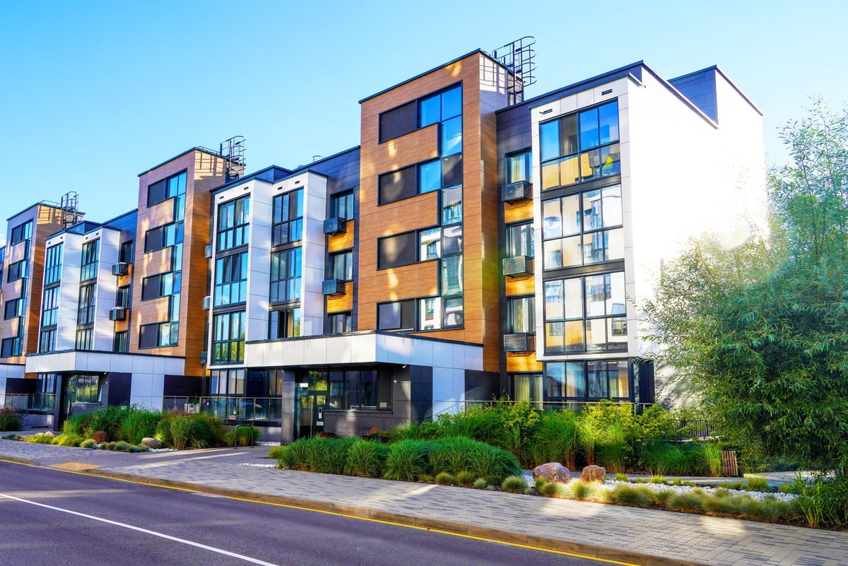 Modern Queens residential building — cleaned by Bright & Fresh